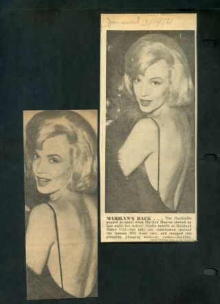 Vintage Clippings,  Marilyn Monroe At Actors 