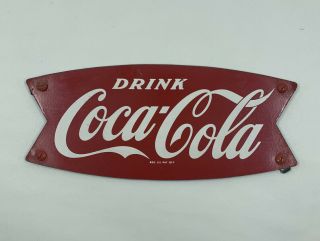 1950s - 60s Drink Coca Cola Fishtail Store Display Bottle Rack Sign