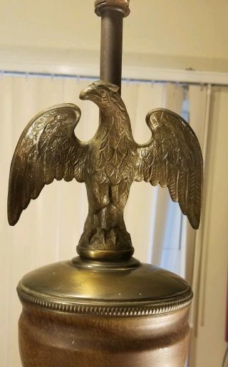 Vintage Old Stiffel Federal Style Brass Tall Floor Lamp American Eagle 60 