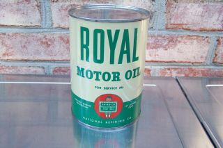 Vintage Royal En - Ar - Co Motor Oil 1 Quart Oil Can,