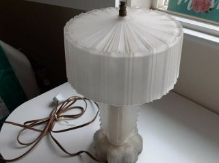 Vintage Art Deco Glass Table Lamp & Shade