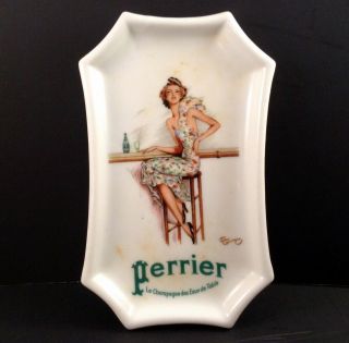 Perrier Limoges Tray Jean - Gabriel Domergue Pin Up Art Deco Thabard Porcelain