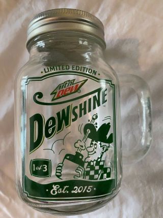 Rare Limited Edition Dewshine Mason Jar Set 1 2 3 Complete Mountain Dew 2015 2