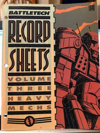 Battletech Record Sheets Volume Three Heavy Mechs Fasa 1649 Vintage 1991