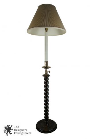 Frederick Cooper Chicago Adjustable Barley Twist Floor Table Lamp Brass Vintage