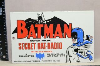 Batman Secret Radio Porcelain Metal Sign Comic Book Marvel Action