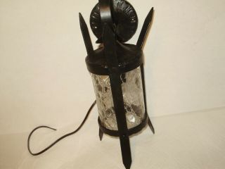 Large 1920 Spanish Revival Wrought Iron Arts And Crafts Outdoor Light 1560