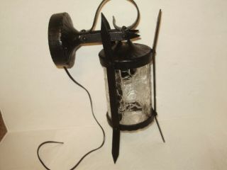 LARGE 1920 SPANISH REVIVAL WROUGHT IRON ARTS AND CRAFTS OUTDOOR LIGHT 1560 2