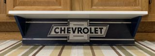 Chevrolet Shelf Sign Wooden Wall Decor Vintage Style Gas Oil Can Display Parts