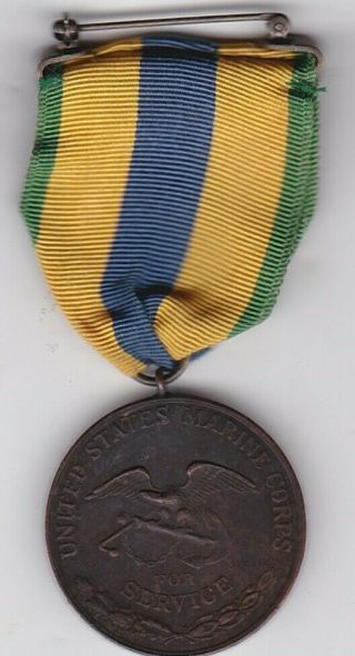 US Marine Corps WWI era Mexican Campaign Medal 1911 - 1917 Service Vera Cruz 2