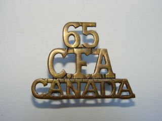 Canada Ww1 Cef Shoulder Badge The 65th Overseas Field Battery