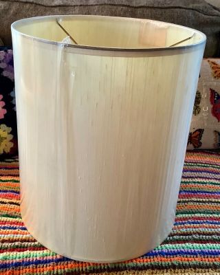 Vintage Mid Century Modern Stiffel Fabric Drum Table Lamp Shade Still In Plastic