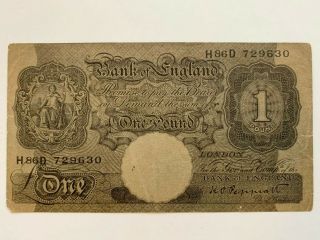 German Propaganda One Pound Peppiatt H86d Note Ww2 British Arabic Rare Wwii