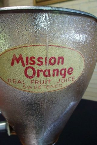 Mission Orange Juice Dispenser Glass/Chrome 1960 ' s For Soda Fountain 13 
