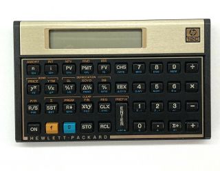 Hp 12c Gold Programmable Financial Calculator Black Leather Case Vintage