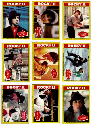 Rocky Ii Complete Vintage 99 Trading Card Set,  All 22 Stickers Near 1979