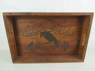 Old Crow The Sour Mash Kentucky Straight Bourbon Whiskey Wooden Tray
