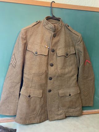 Vtg Wwi Us Army Quartermaster Wool Jacket Tunic Uniform Medium & Breeches