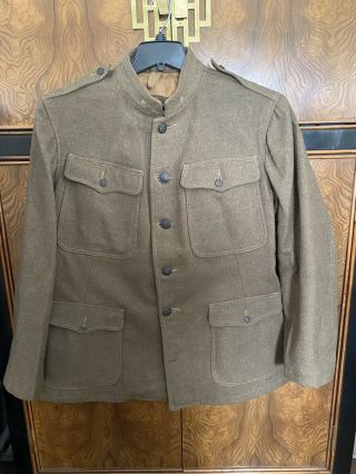 Vtg Wwi Us Army Quartermaster Wool Jacket Tunic Uniform Large