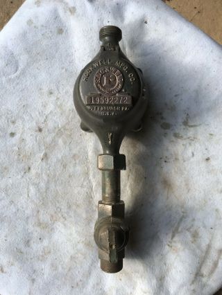 Vintage Antique Steampunk Rockwell Brass 5/8” Water Meter & Curb Stop