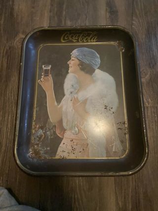 Vintage 1925 Coca Cola Party Girl Flapper Serving Tray