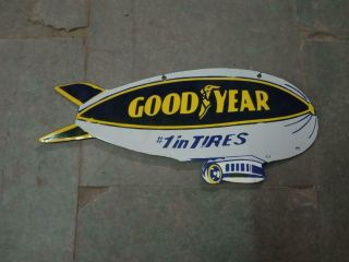 Porcelain Goodyear Tires Enamel Sign Size 21 " X 9 " Inches