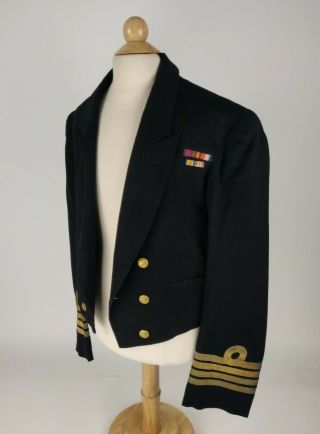 Victorian Era British Royal Navy Dress Jacket Captain Rank W/ Ww1 Ribbon Named