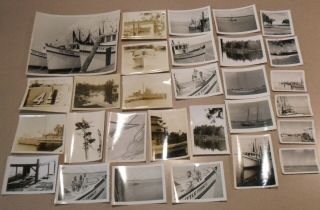 28 Black & White Photos,  Pictures Of Boats,  Ships From The 1950 