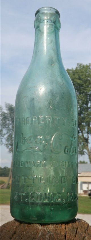 St.  Louis Mo.  Coca - Cola,  Early Straight Side Script,  Root Glass 1911 Coke