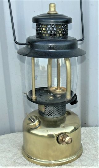 Old Handi Kero - Pet Pressure Lantern,  Polished Brass,  Repainted With Seals.
