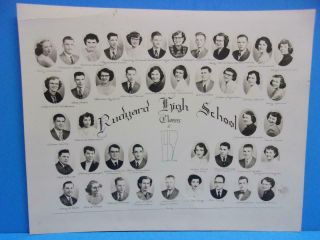 Vintage Rudyard High School Class Of 1952 Michigan Up Group Photo Black & White