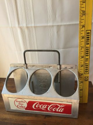 Vintage Coca Cola Coke Metal Aluminum 6 Pack Bottle Carrier, .