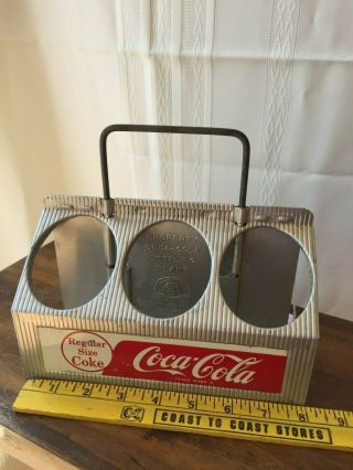 Vintage Coca Cola Coke Metal Aluminum 6 Pack Bottle Carrier, . 2