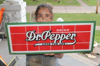 Drink Dr Pepper Good For Life Soda Pop Gas Oil 27 " Porcelain Metal Sign