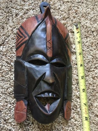 Hand Carved African Jambo Kenya Wooden Wall Hanging Mask - 8” X 5” Approx