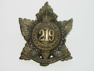 Canada Ww1 Cef Cap Badges The 219th Battalion " Nova Scotia Highlanders "