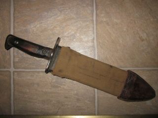 Wwi Us Army M - 1910/1917 Bolo Knife With Scabbard Dated 1918