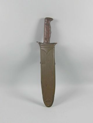 Wwi Model 1917 Plumb Bolo Knife With Model 1918 Lf&c Metal Scabbard