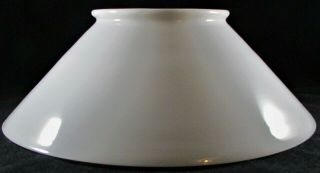 Antique 14 " Diam.  Opal White Glass Slant Shade For Hanging Kerosene Or Oil Lamp