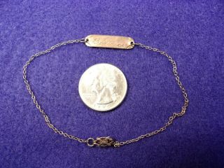 Very Old Vtg Antique Ladies Sterling Silver Id Bracelet Engraved " Beatrice " 8.  5 "