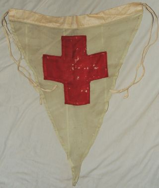 Ww1 Ww2 Canada British Red Cross Medic Army Tent Pennant Flag 1941 - 24x21