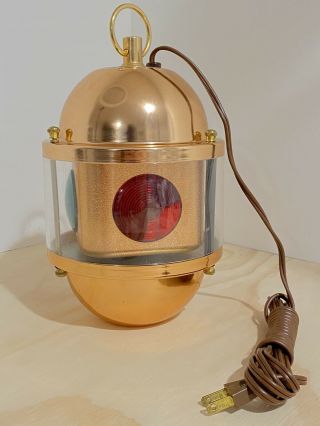 VINTAGE SWAG SWISS GOLDEN BEACON ROTATING COLOR HANGING LAMP/LIGHT 2