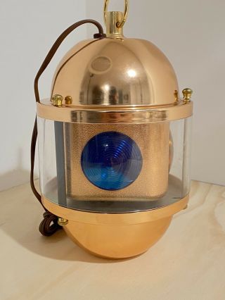 VINTAGE SWAG SWISS GOLDEN BEACON ROTATING COLOR HANGING LAMP/LIGHT 3