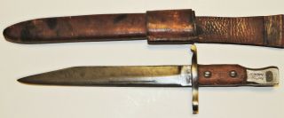Ww1 1907 Quebec Cef Canadian Ross Rifle Bayonet Scabbard C - R.  R.  C.  Unit Marked