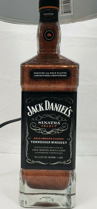 Jack Daniels Frank Sinatra Bottle Lamp Man Cave Bar Decor Whiskey Light Rare 3