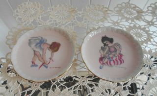 Vintage Brownie Downing Ballerina Pin Dishes Australian Pottery C1950s