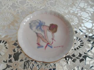 Vintage Brownie Downing Ballerina Pin Dishes Australian Pottery c1950s 2