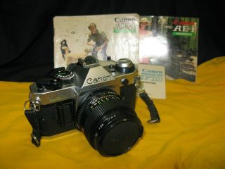 Canon Ae - 1 Program Camera W/fd 50mm / 1:1.  4 Lens,  Cover / Fine Pre - Owned