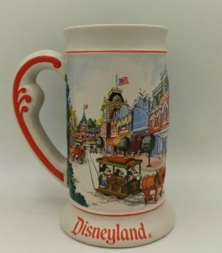 Vintage Disneyland Collectible Stein Mug Embossed Main Street Cinderella Castle