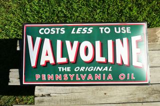 Valvoline Pennsylvania Motor Oil Embossed Tin Metal Sign - Gas Station - Retro